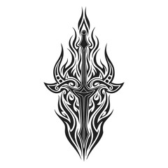 Symmetrical Black and White Tattoo Design