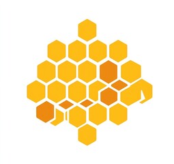 A simple vector illustration of honeycomb shapes, in a yellow color on a white background, perfect for creating a cute and playful design element
