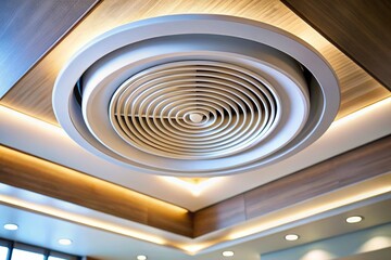 Obraz premium Modern Circular Ceiling Vent: Airflow & Contemporary Interior Design