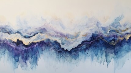 Obraz premium Subtle, calming sound wave patterns flowing through a soft color palette, blending hues of blue and purple