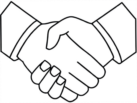 recommend clip art: handshake Outline illustration,business handshake  line art design