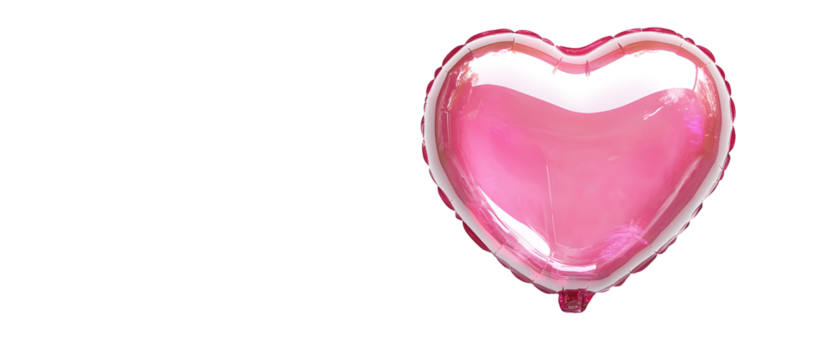 Bright heart-shaped balloon in glossy texture. Isolated on White Background, clipping path -