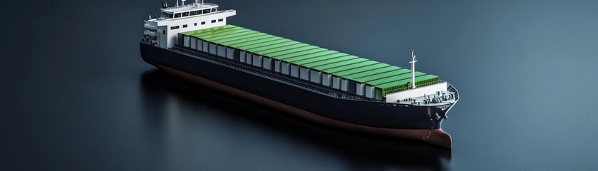 Fototapeta premium Freight ship redesign incorporating green technologies for lower emissions