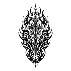 Fototapeta premium Symmetrical Black and White Tattoo Design