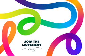 Abstract Background with Color Gradient Lines. Vector Pattern with Wavy Shape Graphic. Wave Design Element. Squiggle Ribbon Illustrations 