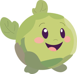 Brussels sprouts, funny illustration of Brussels sprouts