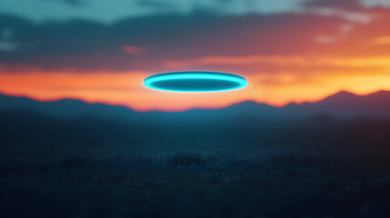 Surreal Frisbee Game Under a Glowing Sky in a Meadow