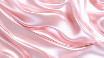 Fototapeta premium Delicate pink silk fabric drapes softly with subtle waves and reflections in a serene and elegant composition