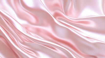 Obraz premium Soft pink satin fabric draping gently with delicate waves and a smooth sheen in bright lighting