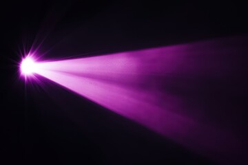 Fototapeta premium Spotlight with Vibrant Purple Beam in Total Darkness