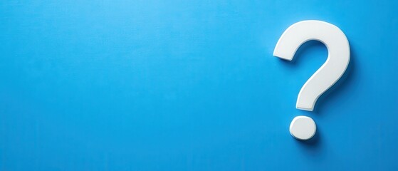 A question mark positioned on a piece of paper with a blue background