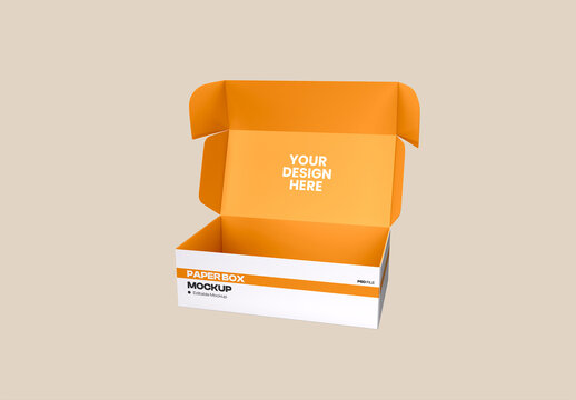 Opened Paper Box Mockup