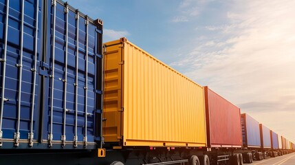 Fototapeta premium Solar-powered networks transforming logistics solutions globally across renewable freight hubs globally