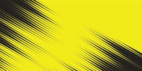 Yellow and black backdrop with dot halftone pattern element. Abstract brush grunge background. retro comic concept for your graphic design, banner or poster. Vector illustration.