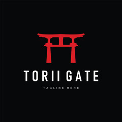 Japan torii gate logo japanese histori gate with minimalist concept is simple silhouette temple icon design