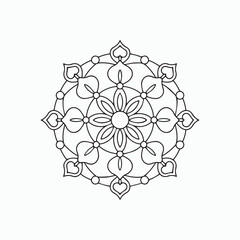 mandala for Henna, Mehndi, tattoos, decorative ornaments in ethnic oriental style, coloring book pages