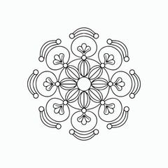 mandala for Henna, Mehndi, tattoos, decorative ornaments in ethnic oriental style, coloring book pages