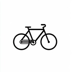 Obraz premium A black and white bicycle silhouette on a white background