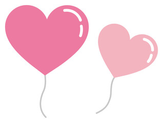 ハートの風船イラスト素材・かわいい・バレンタイン