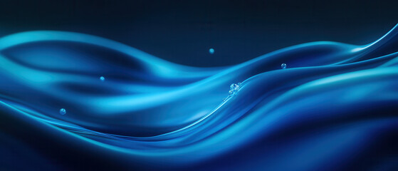Flowing blue waves abstract digital art ocean environment calm viewpoint serenity concept