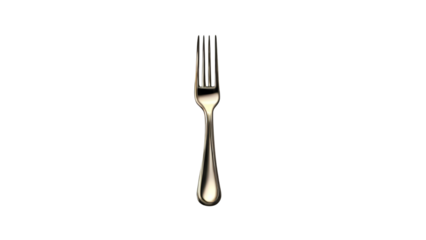 Fork resting vertically on a white surface captures minimalist kitchen utensil aesthetics
