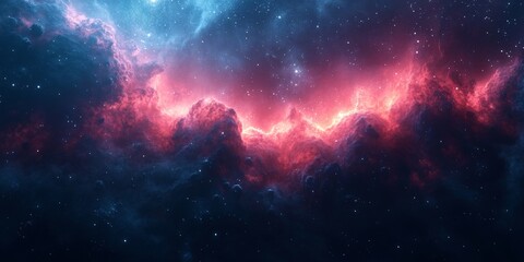 Naklejka premium A dense field of asteroids with stars and a galaxy. Ideal for space exploration, astronomy, and sci-fi themes.