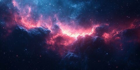 Fototapeta premium A dense field of asteroids with stars and a galaxy. Ideal for space exploration, astronomy, and sci-fi themes.