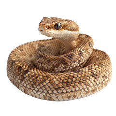 Obraz premium Angled view full body shot of an extremely perfect looking single Midget Faded Rattlesnake animal isolated on a white transparent background