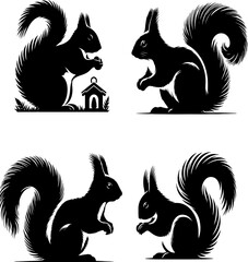 siquirrel ,siquirrel set, siquirrel silhouette set