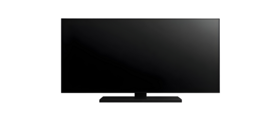 Large modern black TV mockup. Isolated on White Background, clipping path  - 