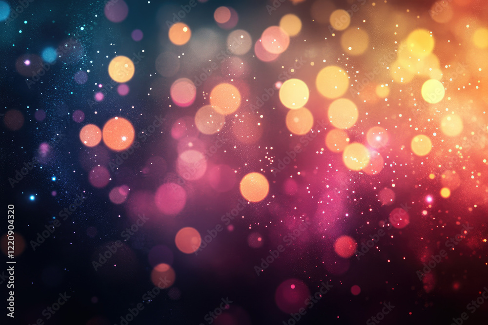 Aufkleber Abstract background with colorful bokeh lights and sparkles, creating a festive and magical atmosphere.