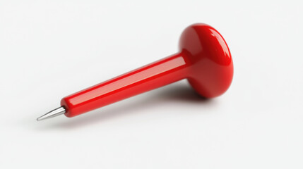 bright red push pin with shiny surface, perfect for office use and organization