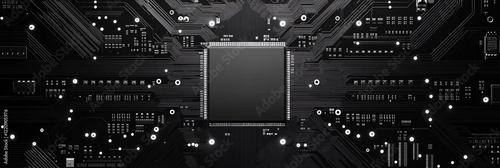 Aufkleber Detailed view of a circuit board with complex patterns