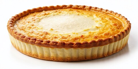 Delicious Cottage Cheese Pie Isolated on White Background - Perfect for Baking Blogs and Recipe Websites