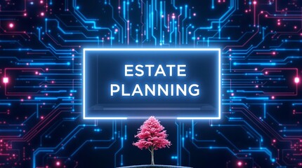 Estate Planning Services with Digital Icons for Legal, Property Ownership, Wealth Management, and Asset Protection Strategies