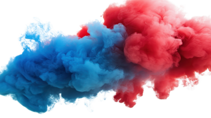 red blue smoke isolated