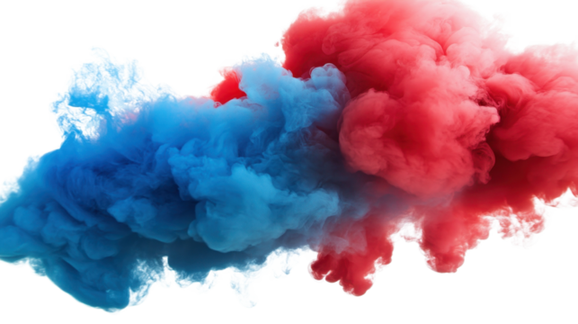red blue smoke isolated