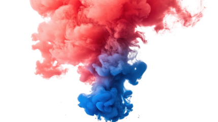 red blue smoke isolated