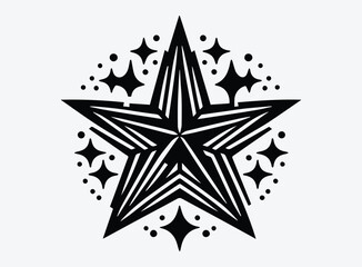 Fototapeta premium Black Star Graphic - Vector Illustration