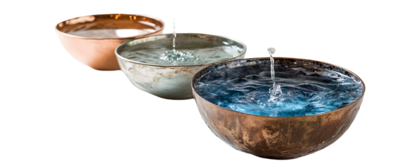 Symbolic representation of holy water on a white background, highlighting purity and renewal  - 