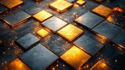 Luxurious golden and silver Art Deco texture with geometric shapes