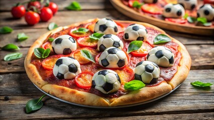 Delicious Soccer Ball Shaped Pizza, Freshly Baked Game Day Treat