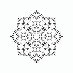 mandala for Henna, Mehndi, tattoos, decorative ornaments in ethnic oriental style, coloring book pages