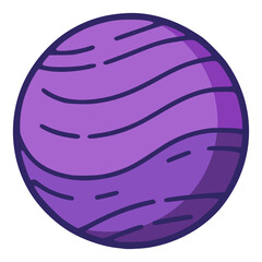 purple planet astronomy space science flat color vector illustration template design