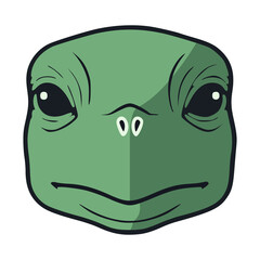 turtle head wild animal nature fauna flat color vector illustration template design