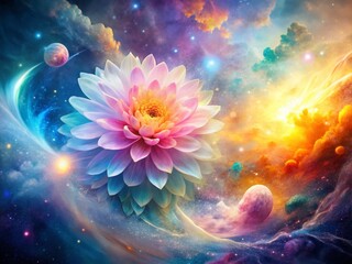 Fototapeta premium Double Exposure: Inspirational Abstract Art, Dreamlike Vision, Creative Energy Burst