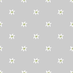 Delicate Watercolor Flowers Seamless Vector Pattern Design