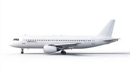 Fototapeta premium Sleek White Airplane Profile - Modern Airliner