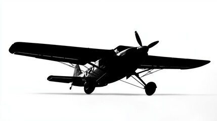 Fototapeta premium Vintage Airplane Silhouette - A Timeless Flight