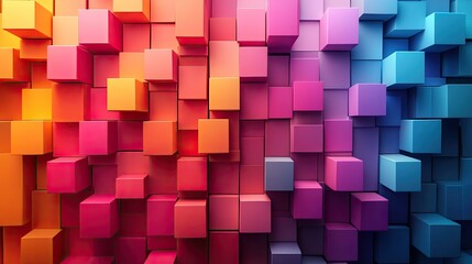 A close-up view of a variety of small, pastel-colored 3D blocks arranged in a seemingly random pattern.